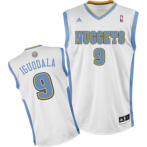  NBA Denver Nuggets 9 Andre Iguodala New Revolution 30 Swingman Home White Jersey